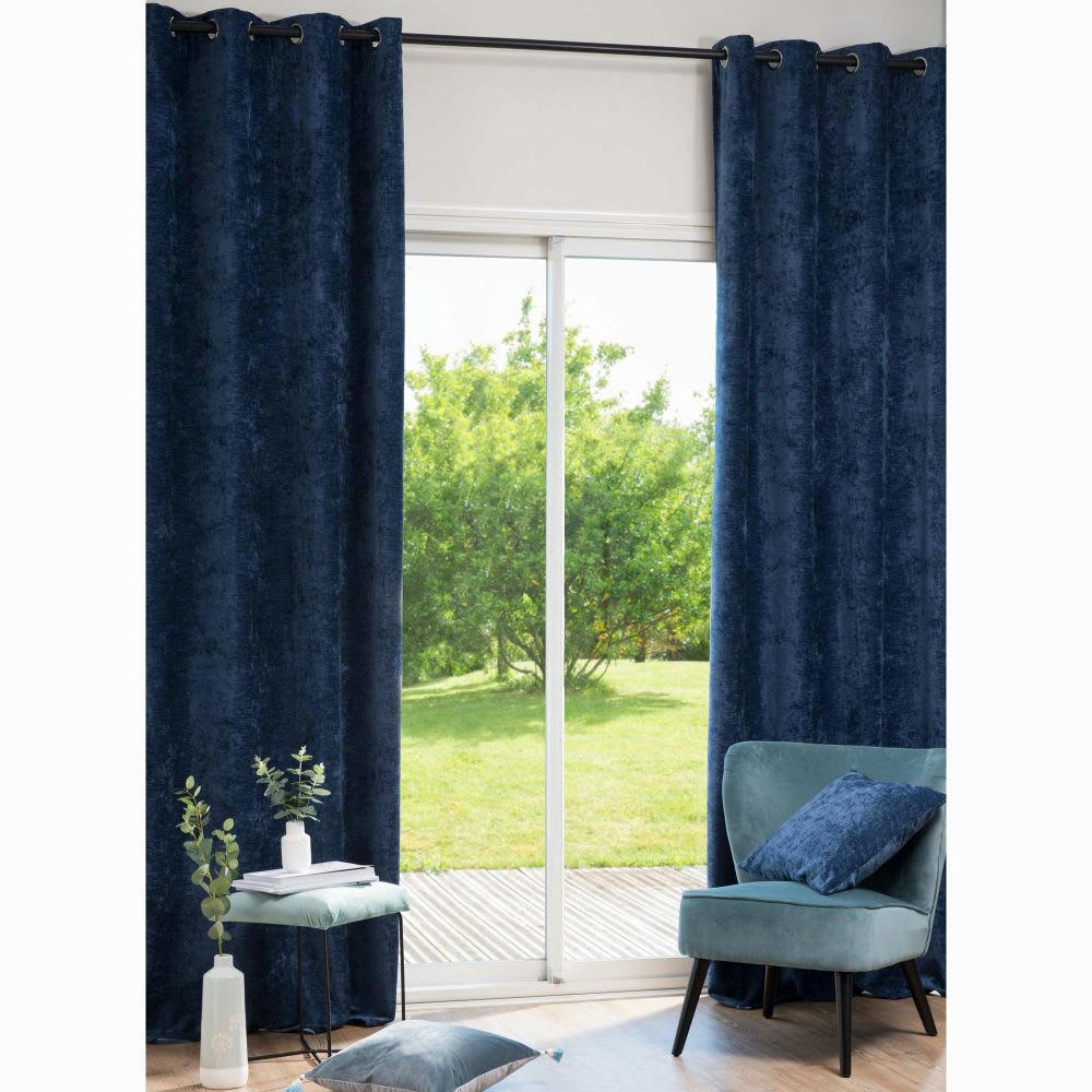 ANDROMEDE - Rideau à œillets bleu 135x270