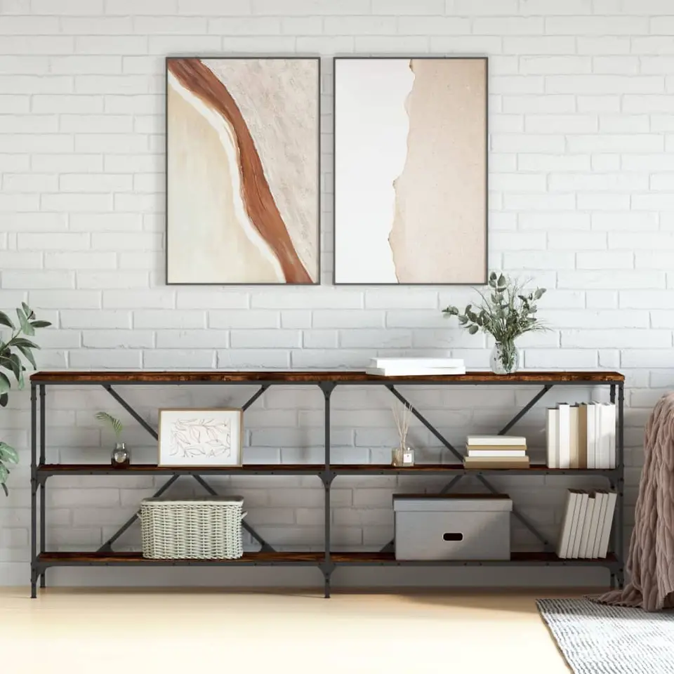 vidaXL - Wandtafel - Bruin - Bewerkt hout