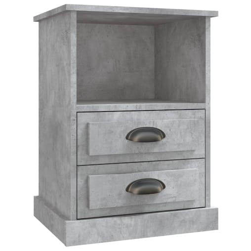 NNEVL Bedside Cabinets 2 pcs Concrete Grey 43x36x60 cm