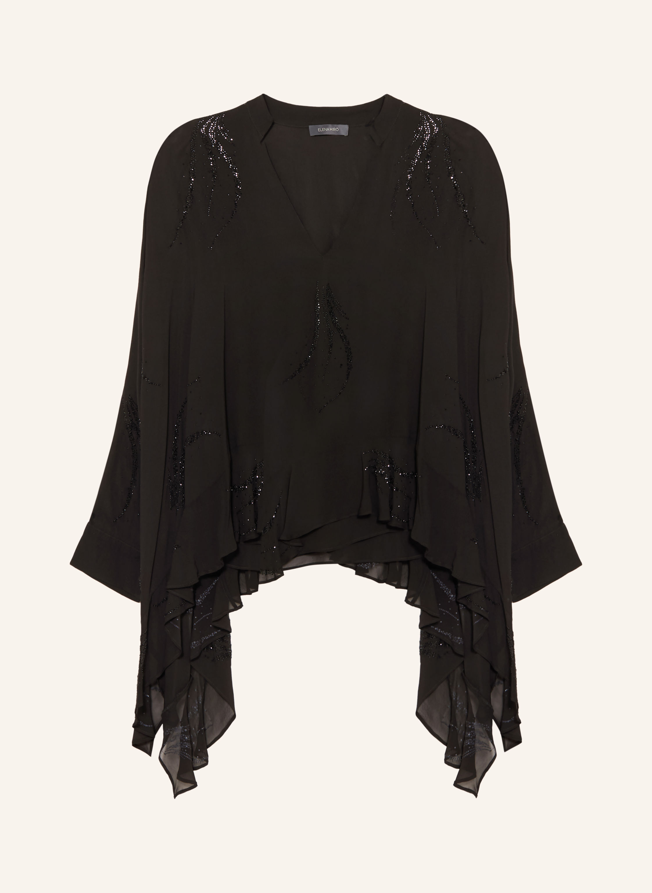 ELENA MIRO Blusenshirt mit Schmucksteinen und Volants