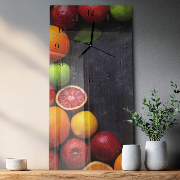 Zegar natura 30x60 Roślina Cytrusowa nowoczesny do salonu
