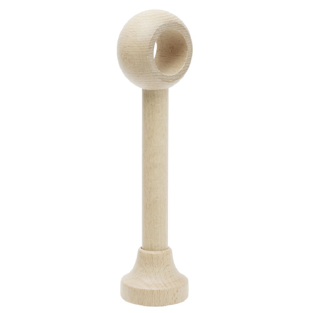Support de tringle long à oeil en bois naturel Ø28mm