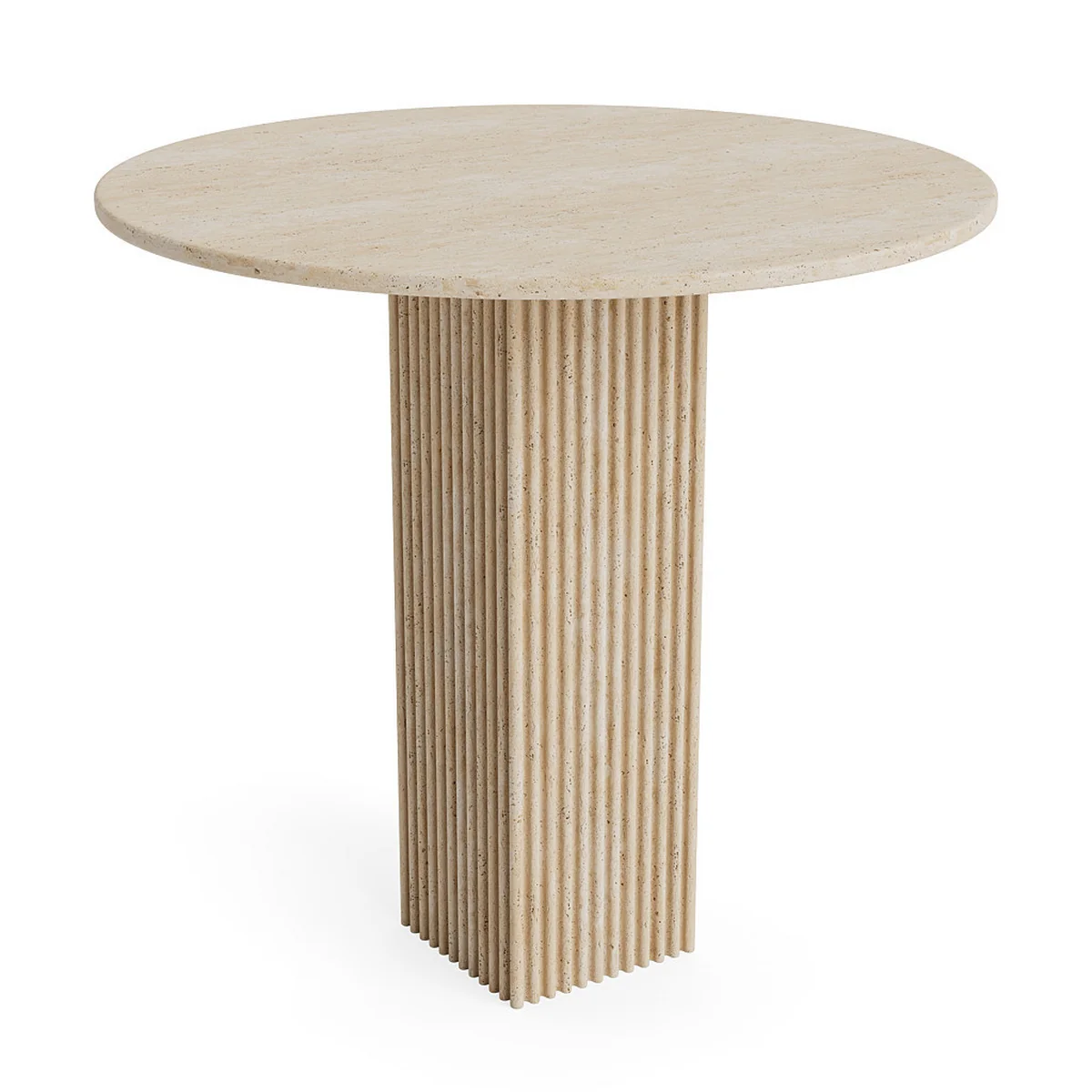 Norr11 - Soho Esstisch Ø 80 x H 76 cm, Travertin natur