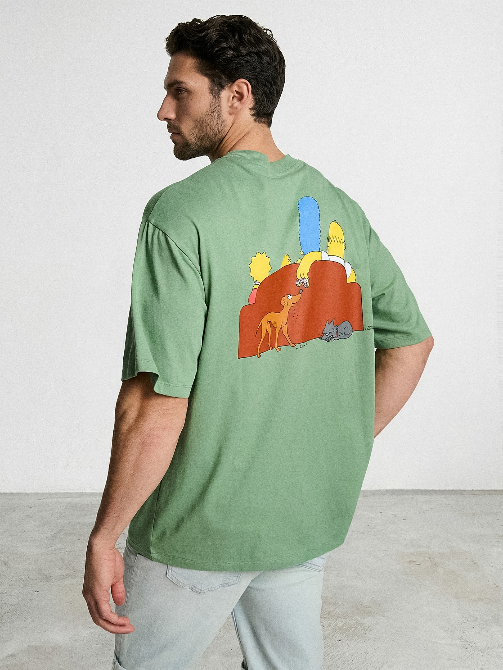 Bawełniana koszulka z nadrukiem na plecach The Simpsons