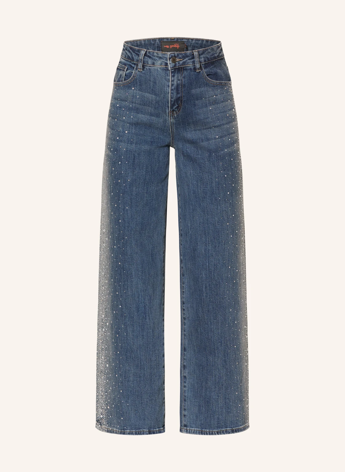 miss goodlife Straight Jeans mit Schmucksteinen