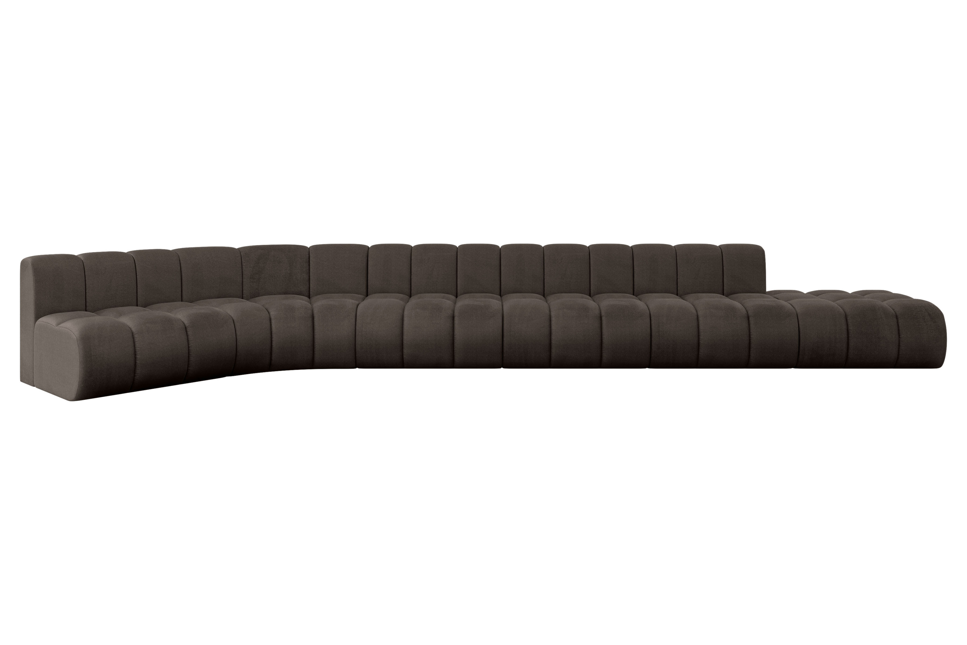 Narożnik lewostronny modułowy Brilo-L3 - 562x174x70 cm Brązowy