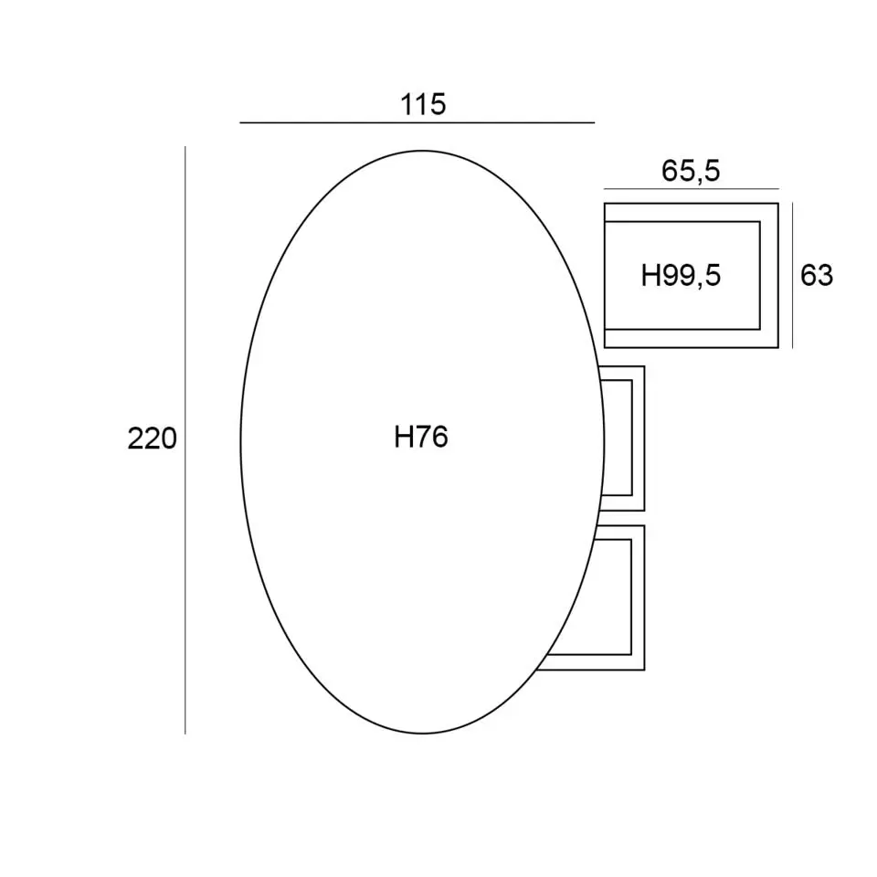 Garden Impressions Luando tuinset 7-delig - Tamako tuintafel 220x115cm