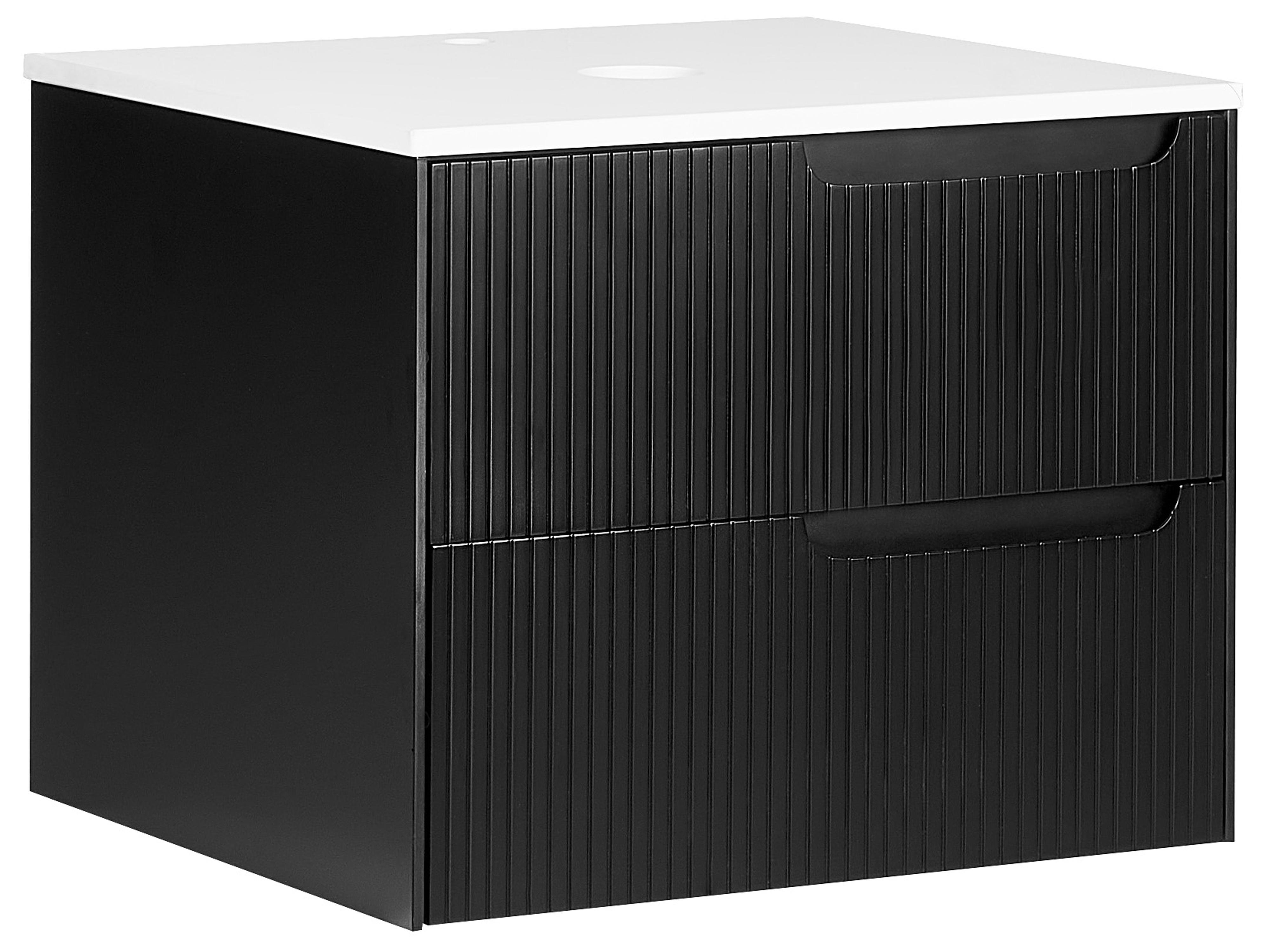 Wall Mounted Vanity Unit QUINTELA 80 cm Black