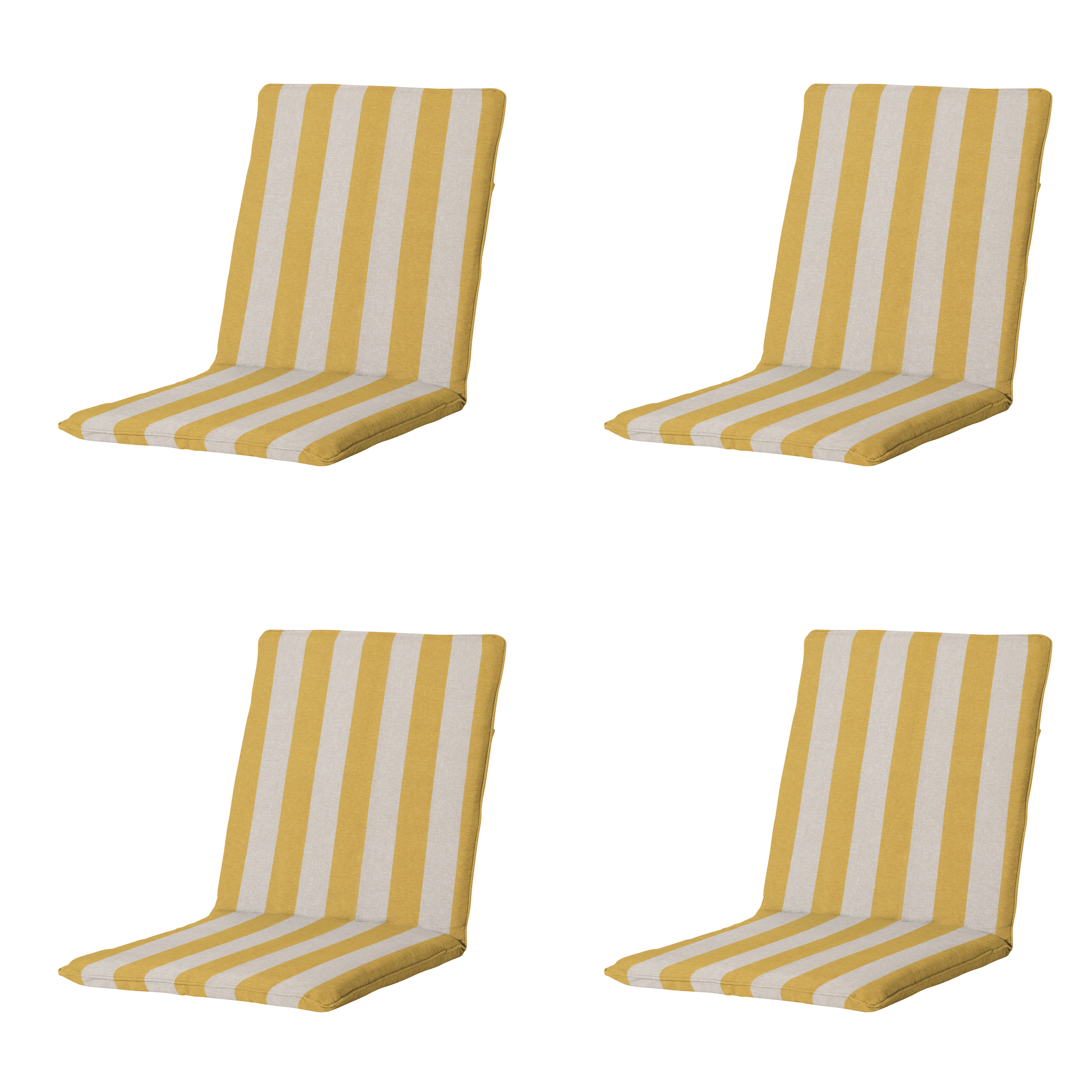 Madison stapelstoelkussen Amora - geel - 97x49x5cm - set van 4