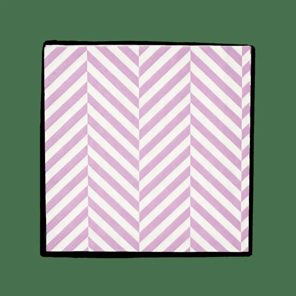 Serviettes^CASA CHEVRON Set De 20 Serviettes Mauve