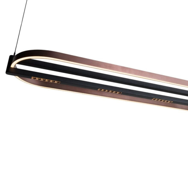 Lampa wisząca SINGAPUR czarno-brązowa LED 1x80W Ciepła biel 4400lm Maxlight