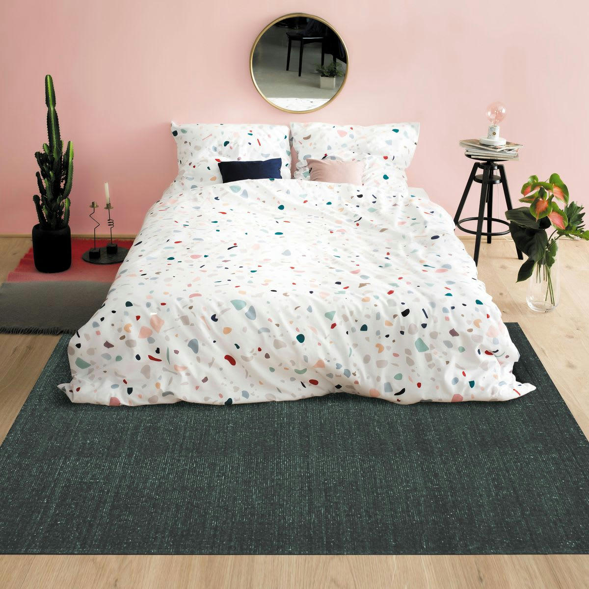 NUDE - Tapis en laine et coton vert foncé 160x230