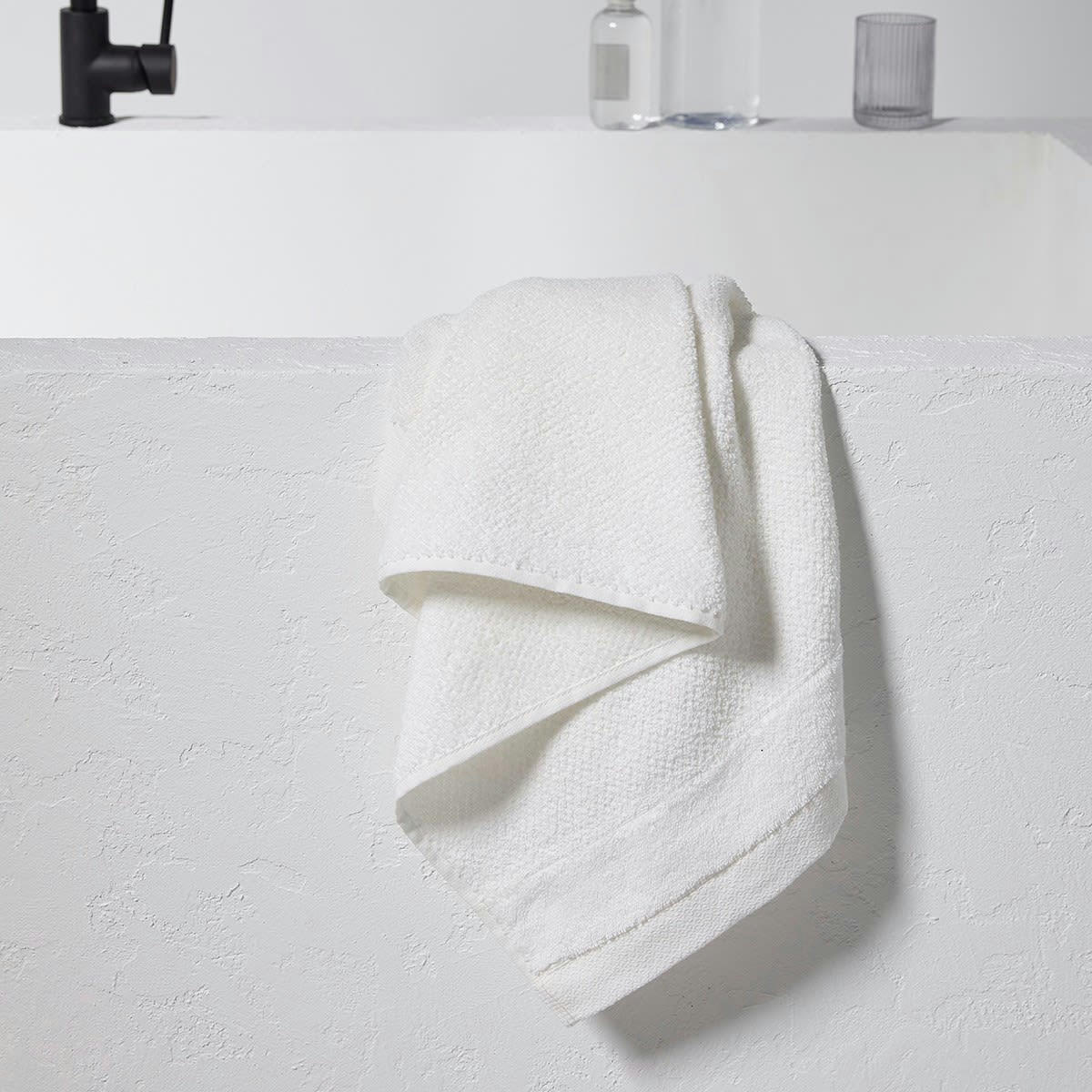 BIO ORGANIC - Serviette de bain uni en Coton Blanc 50x90 cm