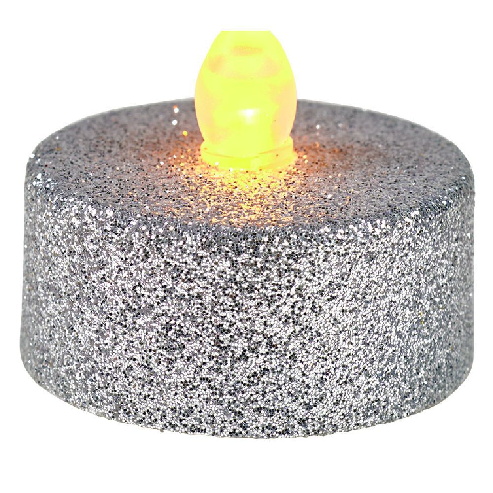 Bougie lumineuse argentée No&euml;l x4