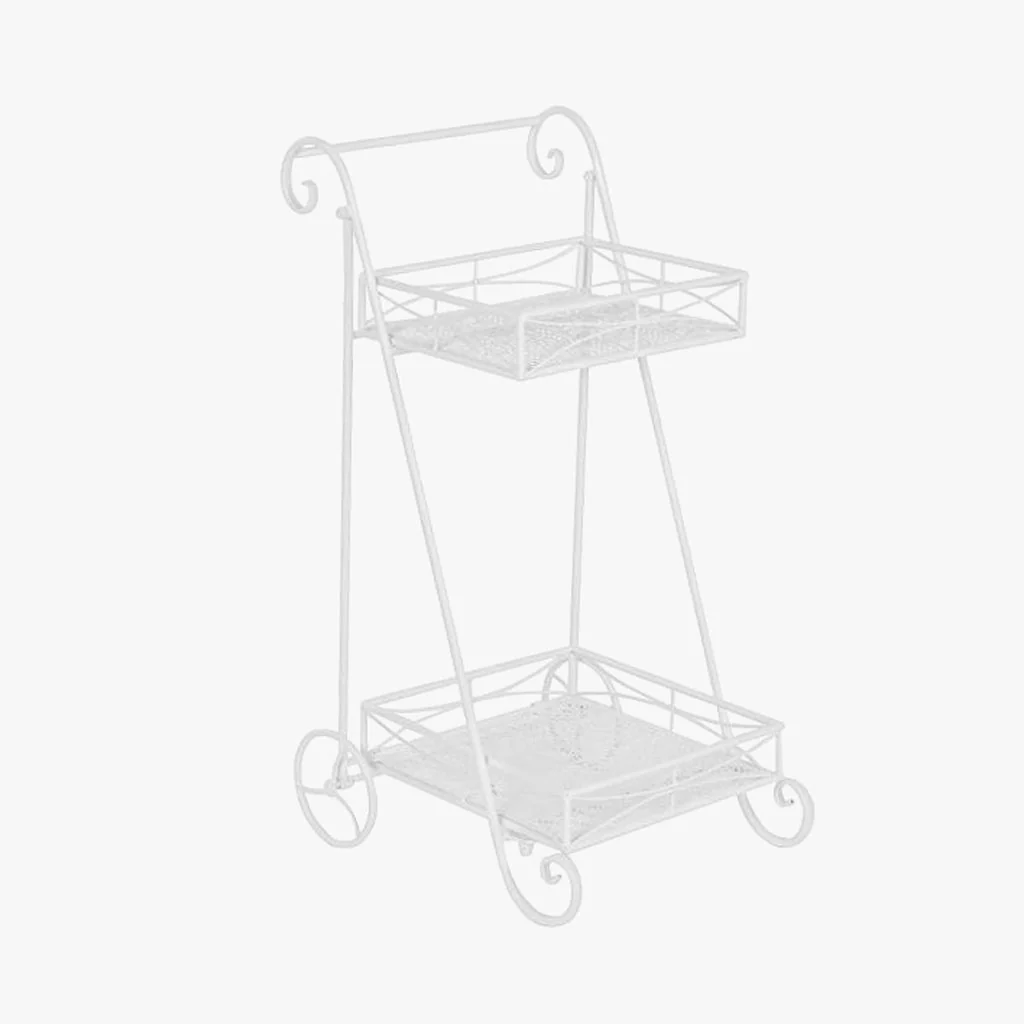 Carrinho de Apoio em Ferro Branca REVIVAL