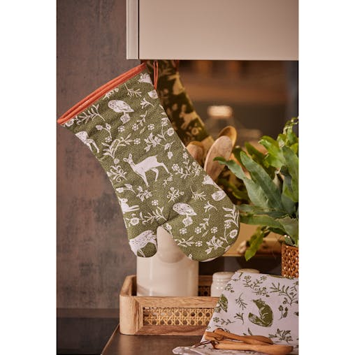Ulster Weavers Gauntlet Oven Glove Forest Friends Sage | 37 x 20cm