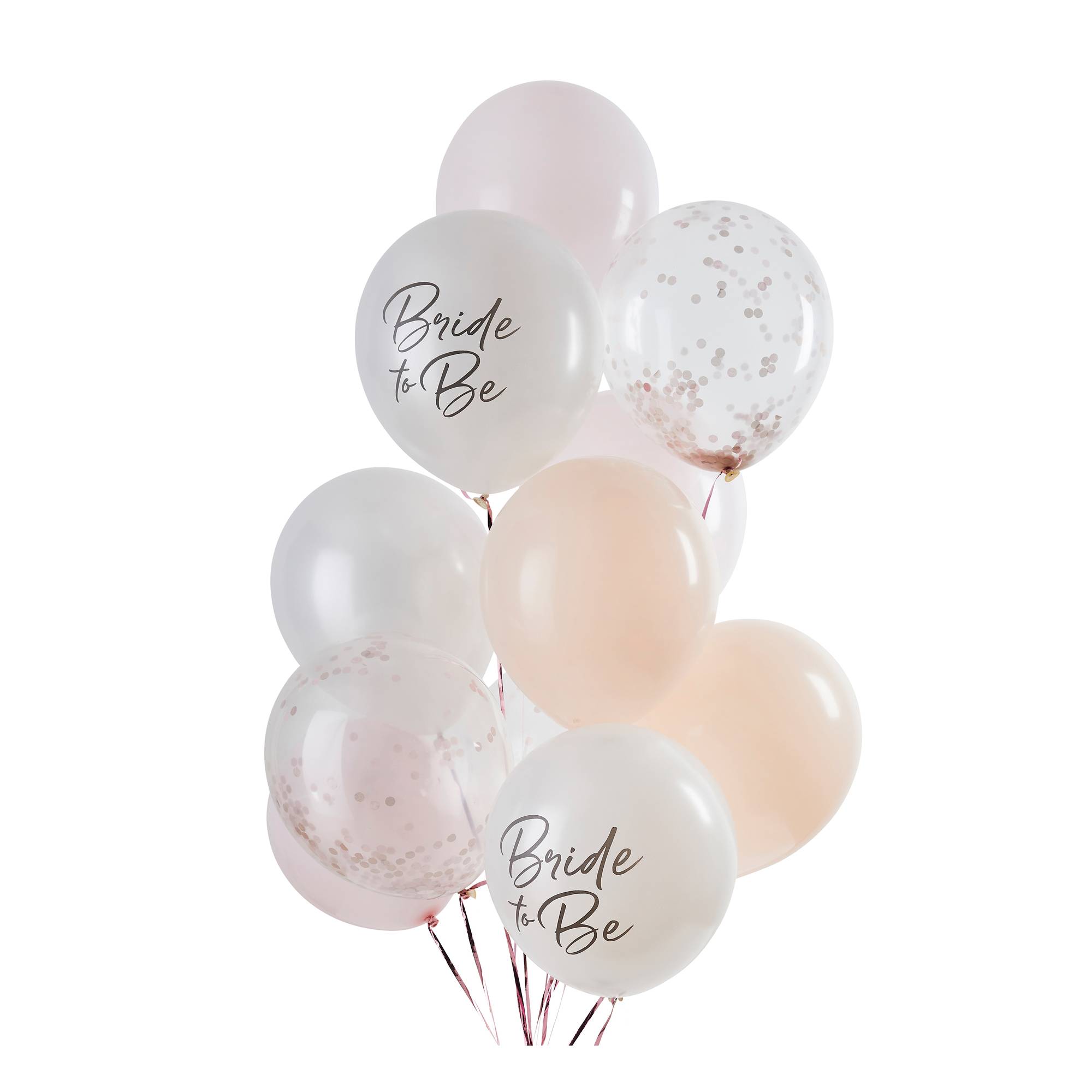 Rose Gold Bridal Party Balloons 12 Pack