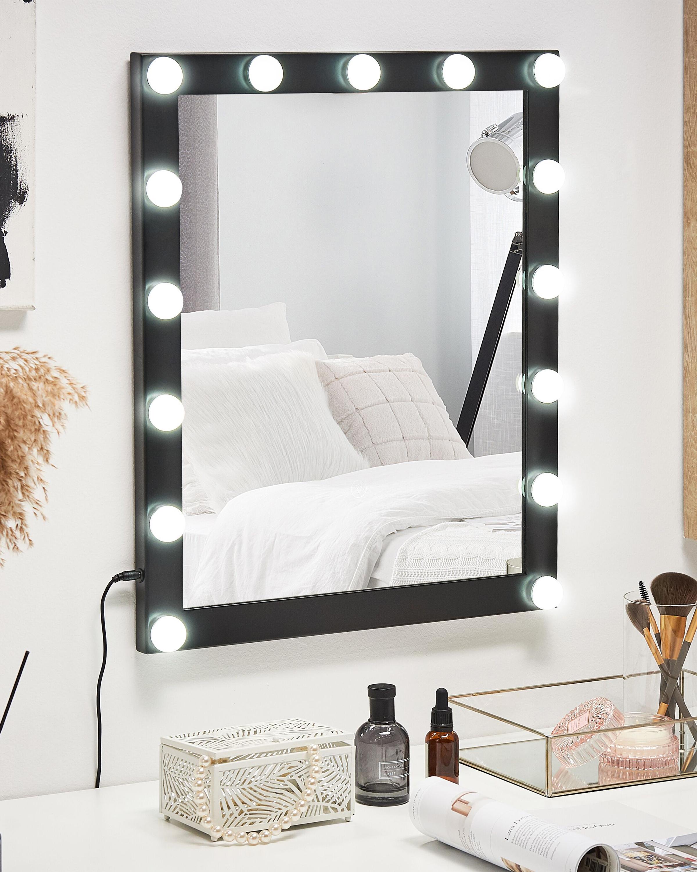 LED Bathroom Mirror ODENAS 50 cm 60 cm Black