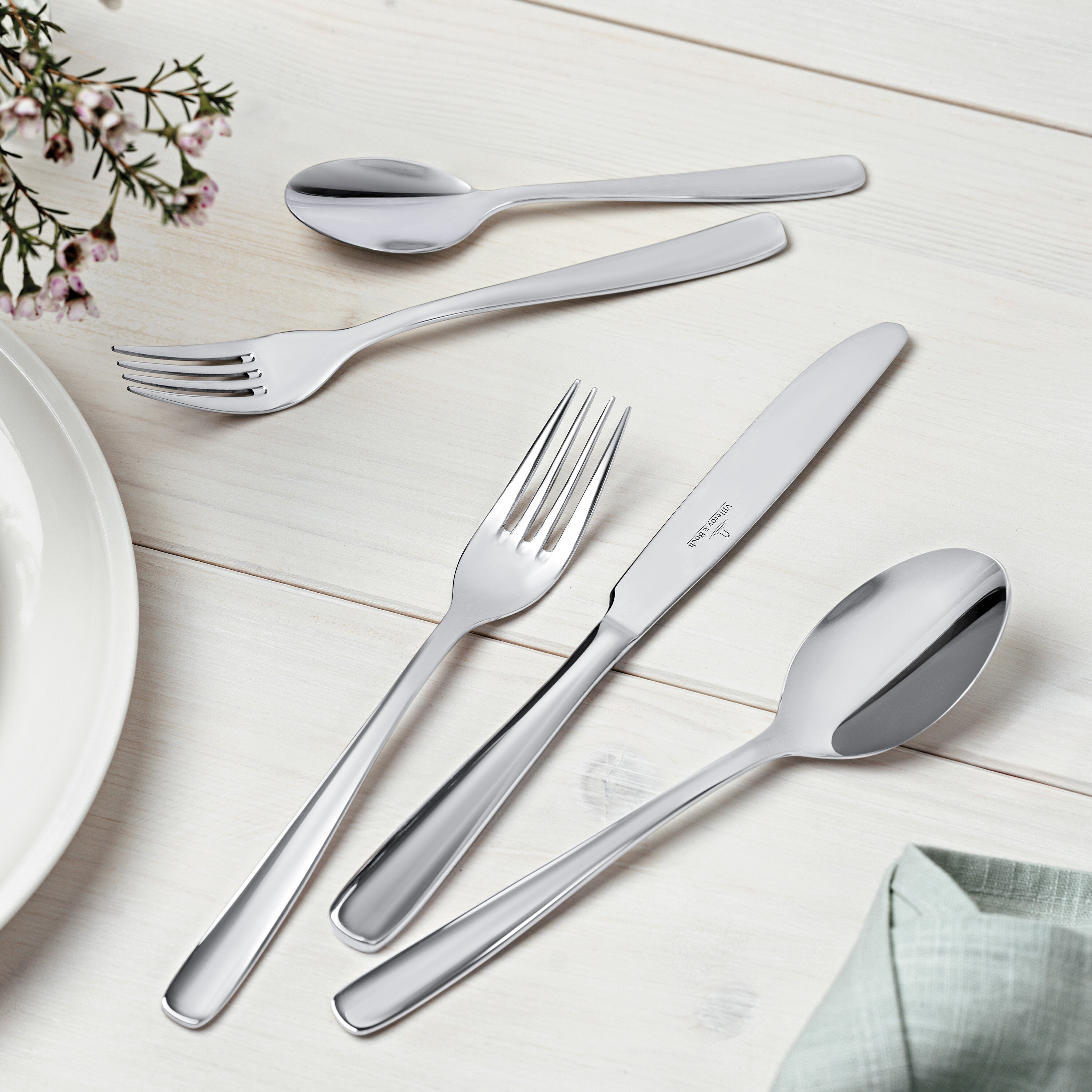 Liam 40-piece flatware set - stainless steel