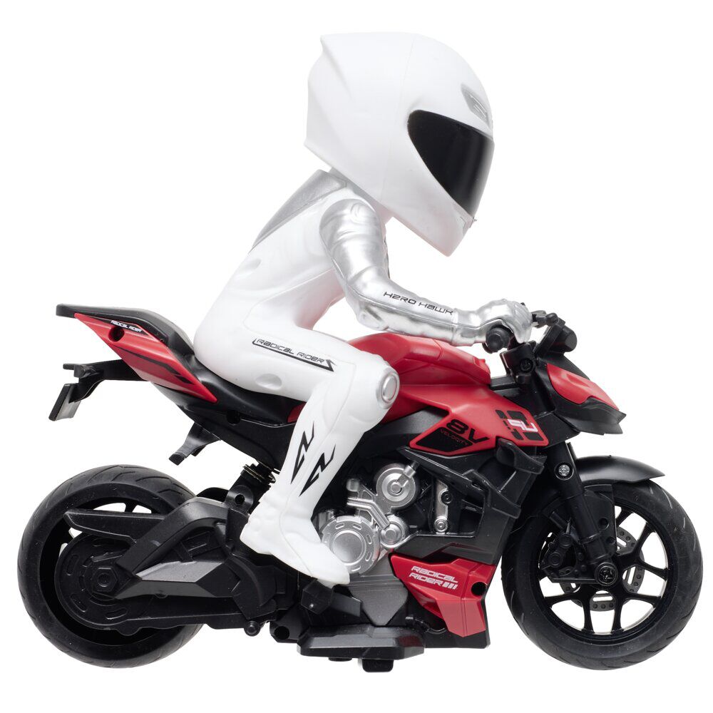 Moto télécommandée 1/10 lumineuse USB 21x9xH19cm (2 modèles)