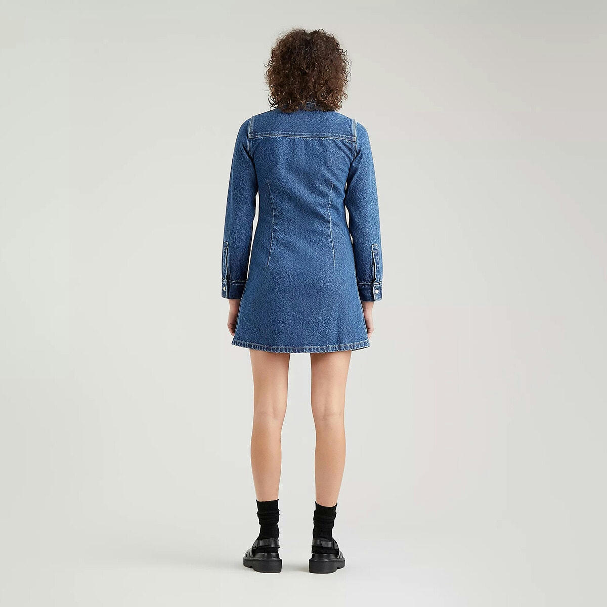 Robe chemise courte en jean