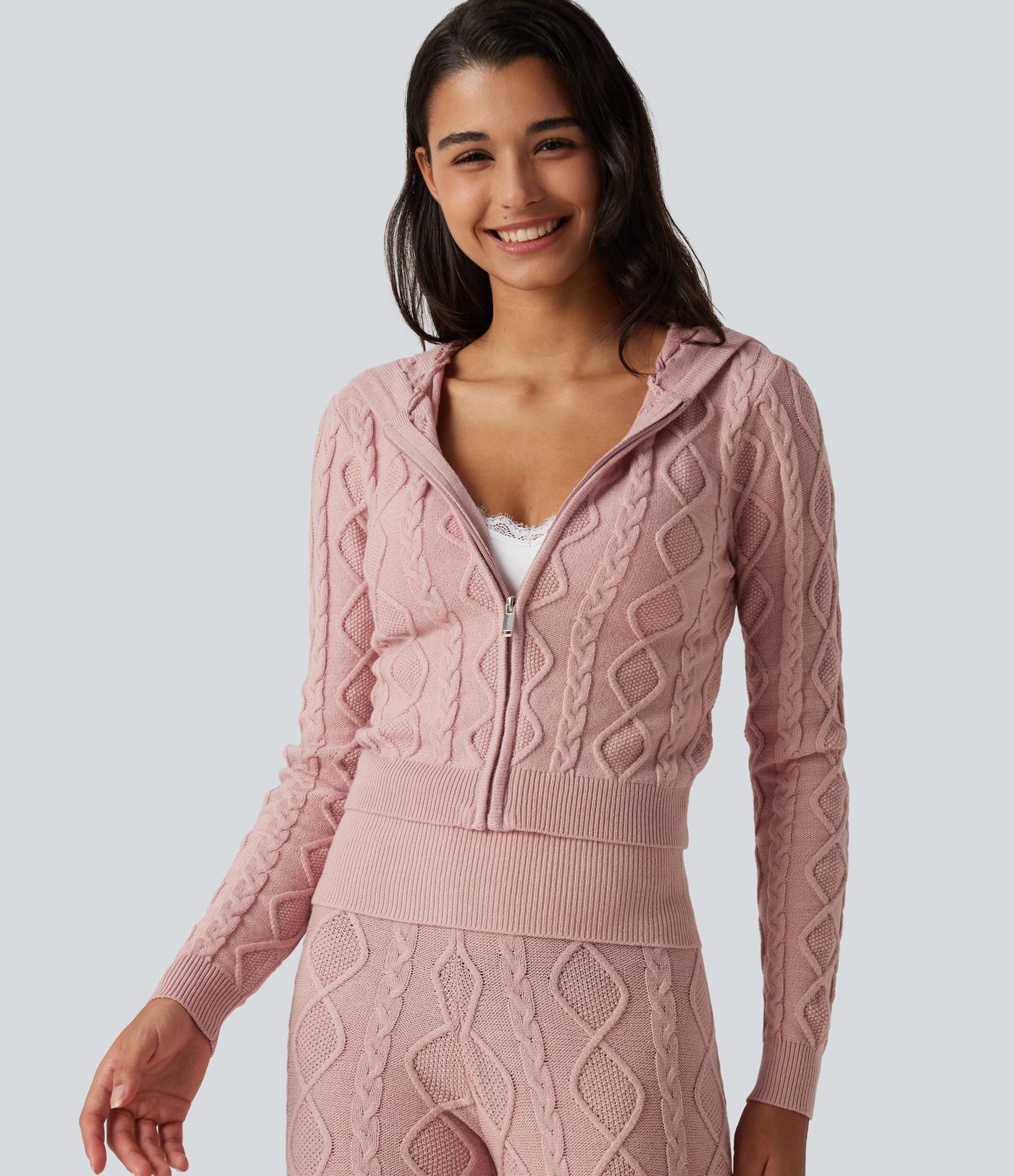Cardigan de détente à capuche et manches longues