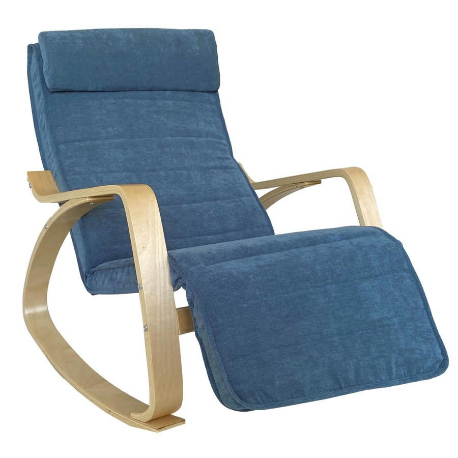 ROCKING - Rocking chair rembourré bleu