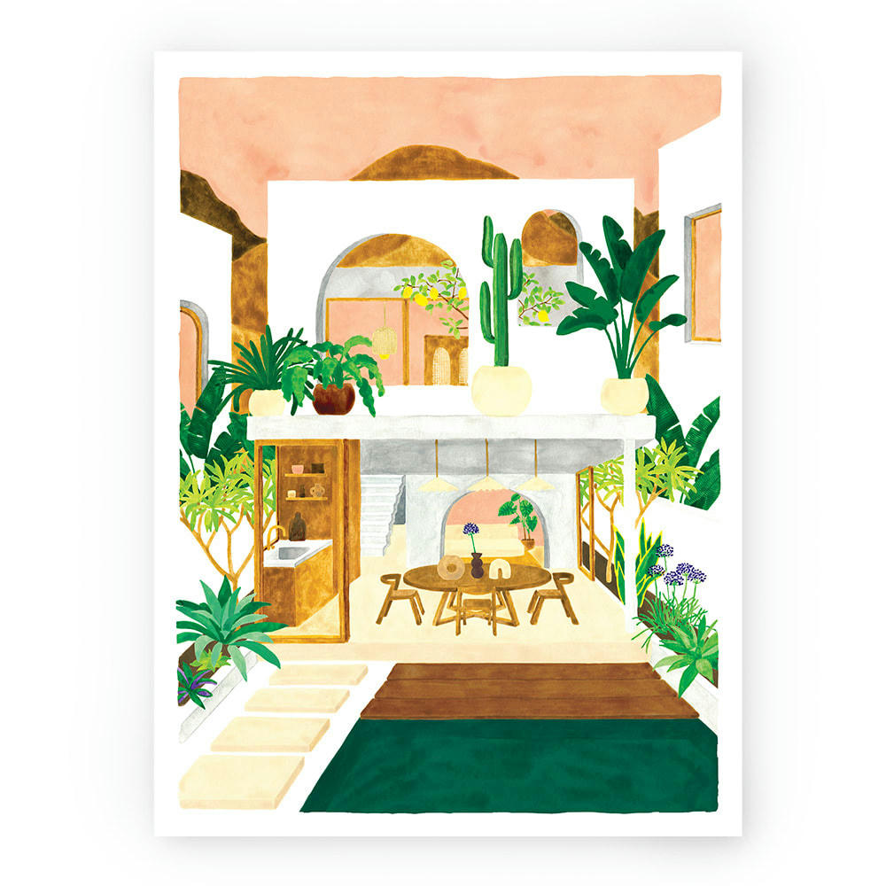 - Affiche illustrée motif San Diego 30x40 cm