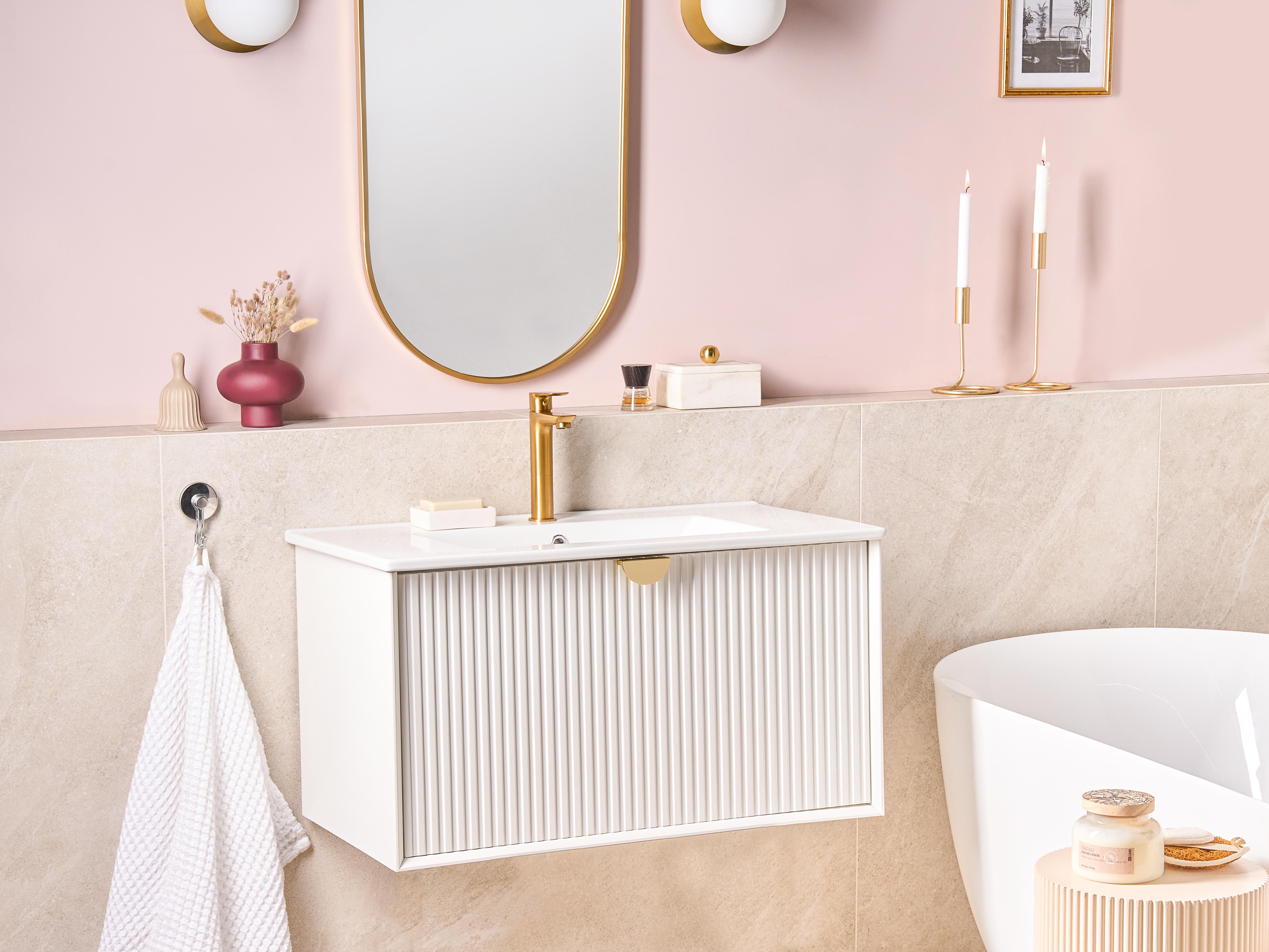 Wall Mounted Vanity Unit with Basin BONAIRE White
