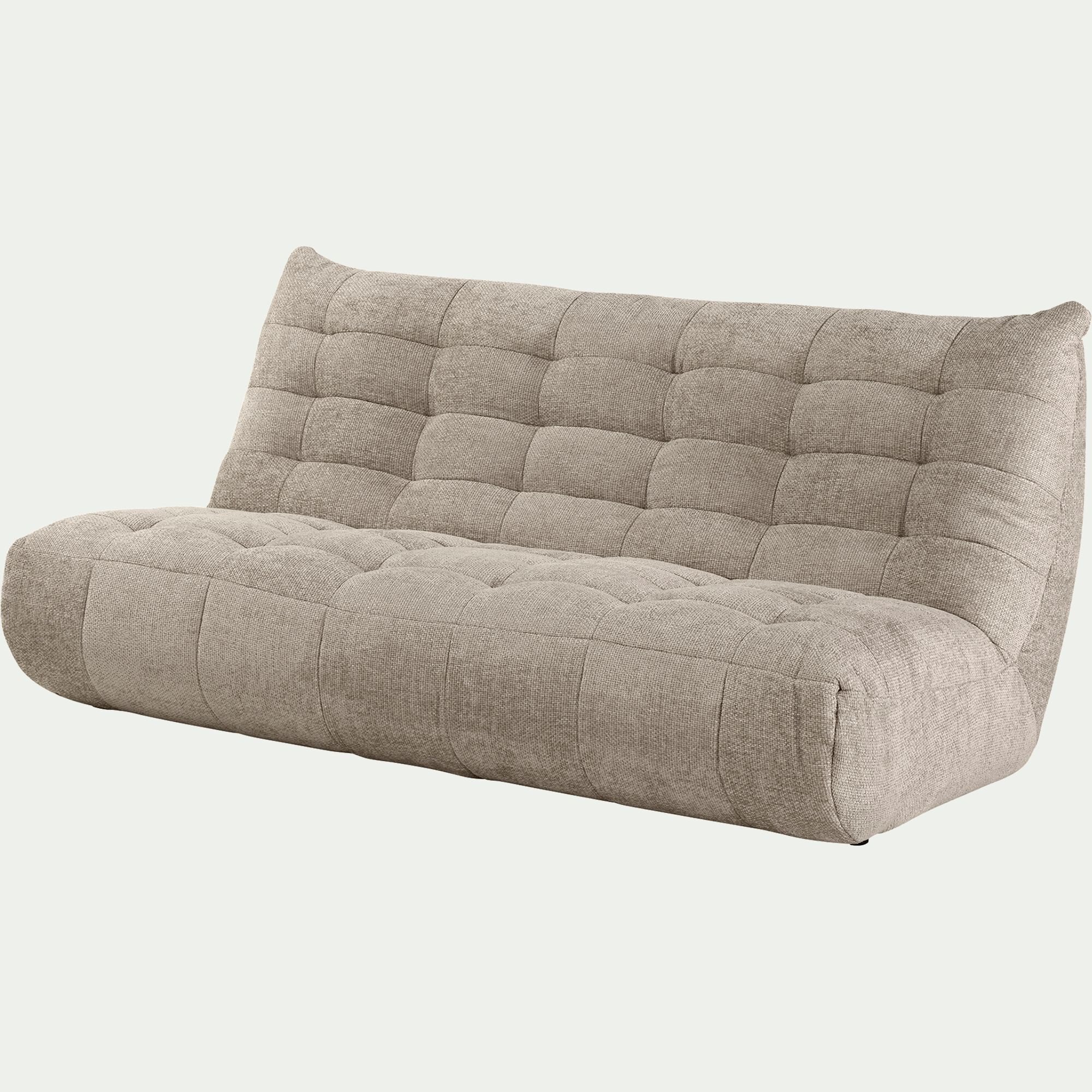 SCALO - Canapé 4 places fixe en tissu chenille - beige roucas