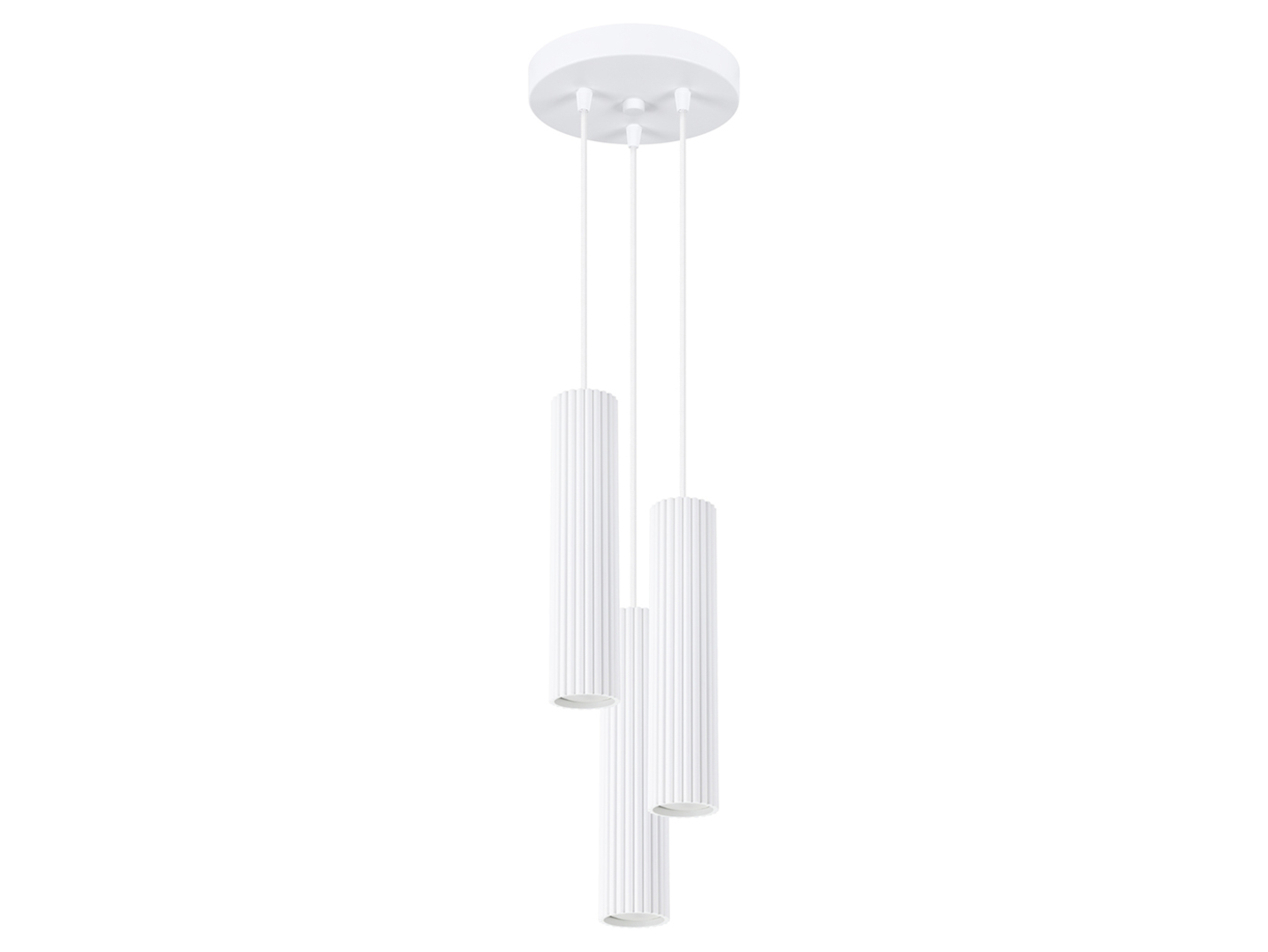 Lampa wisząca Karbon 3-punktowa aluminiowa 108 cm biała