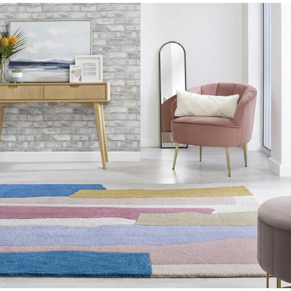 CALABRE - Tapis de salon moderne en Polyester Multicolore 120x170 cm
