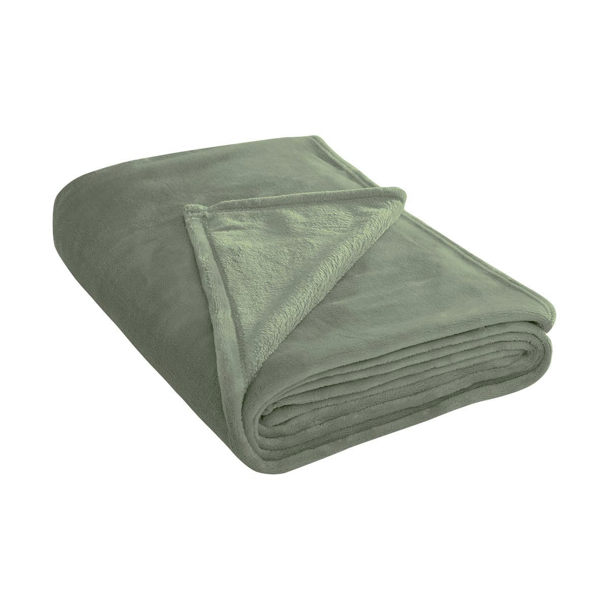 KOMO - Plaid polaire extra doux et chaud  sauge 150x180 cm