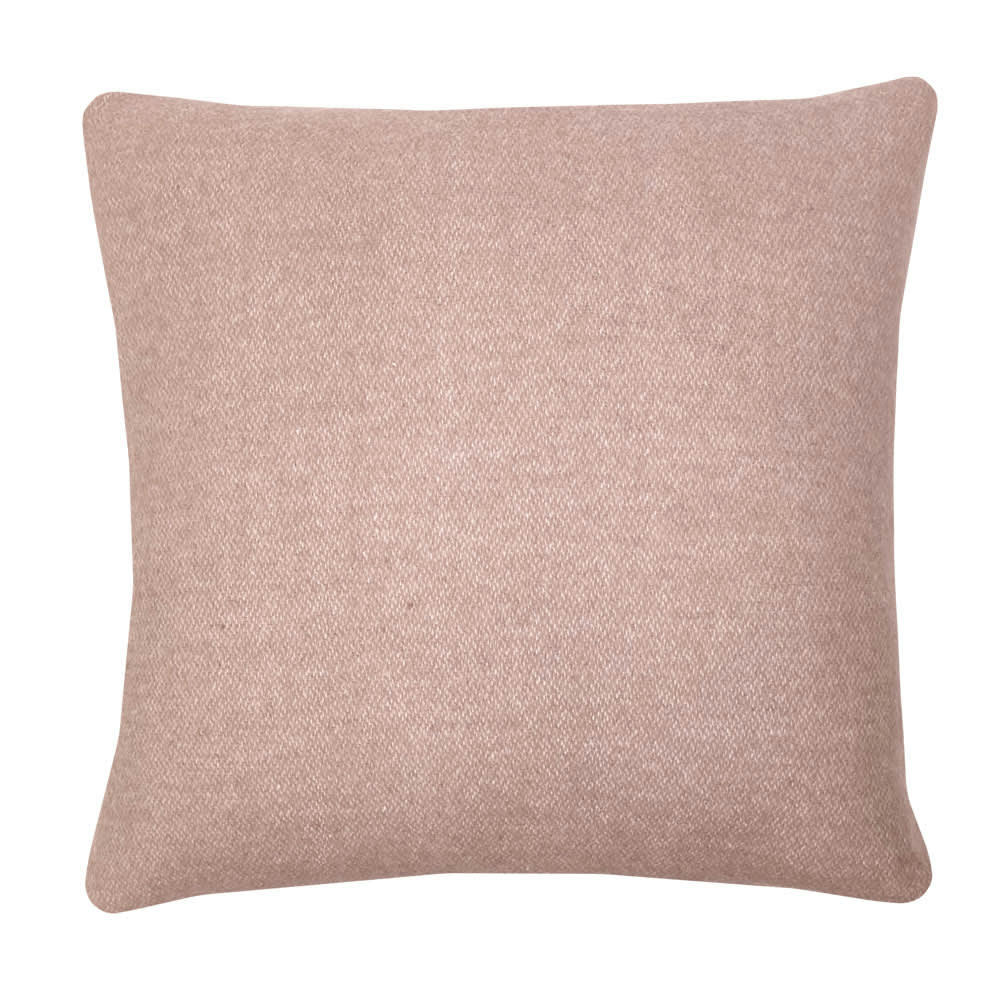 RECYCLED - Coussin carré en laine double face rose brumeux 50x50
