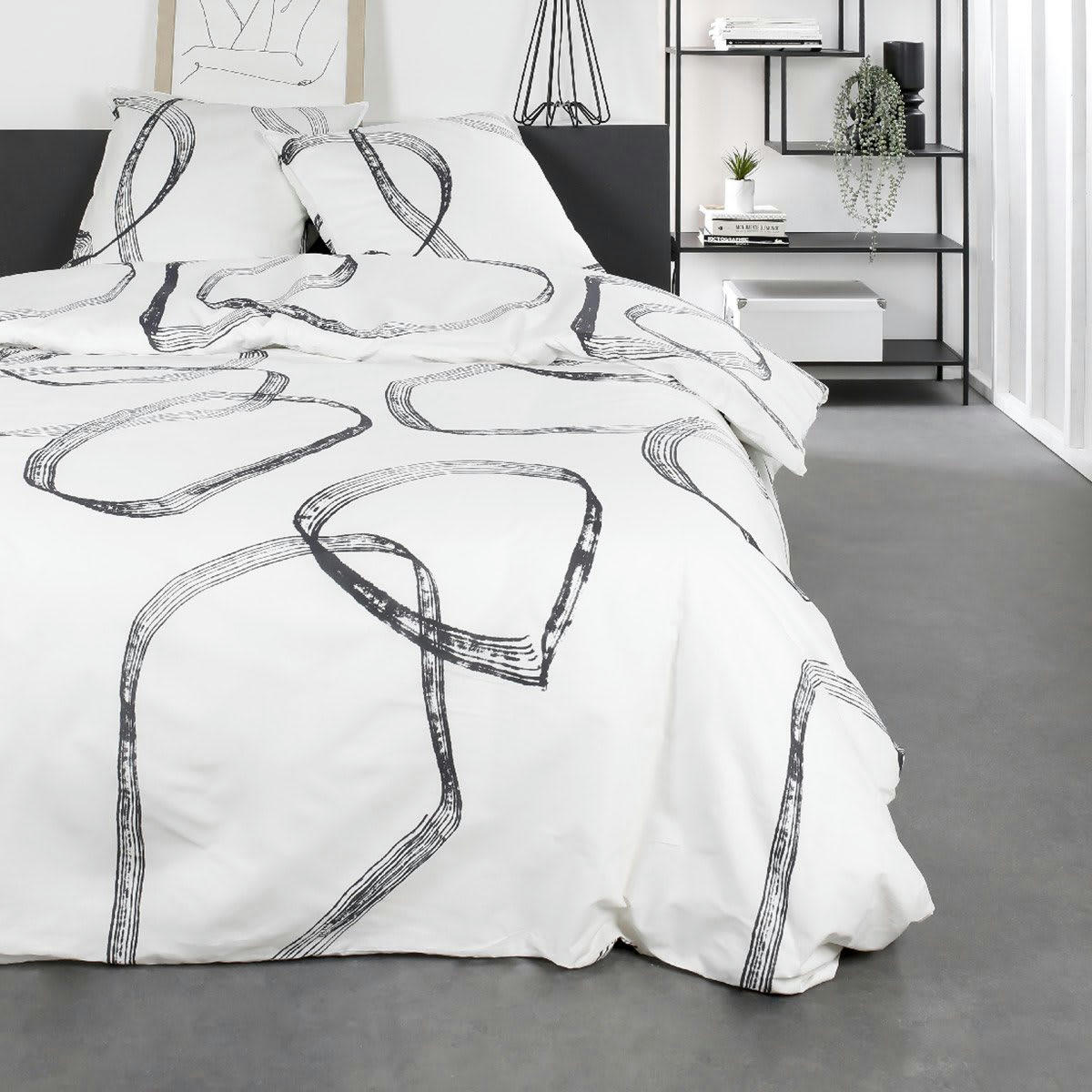 SUNSHINE DOMI - Parure de lit 2 personnes imprimé en Coton Blanc 240x260 cm