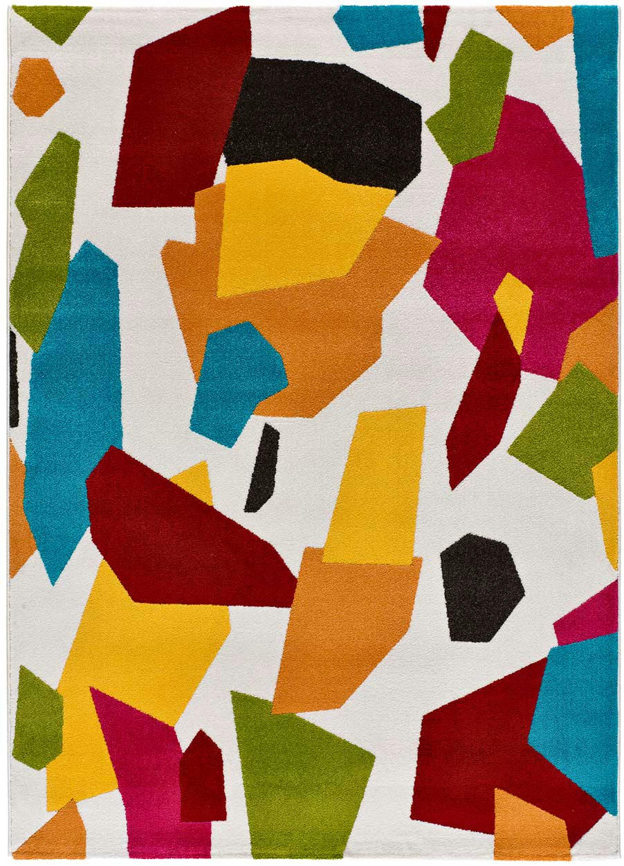 PASTRY - Tapis aux formes géométriques multicolores, 080X150 cm