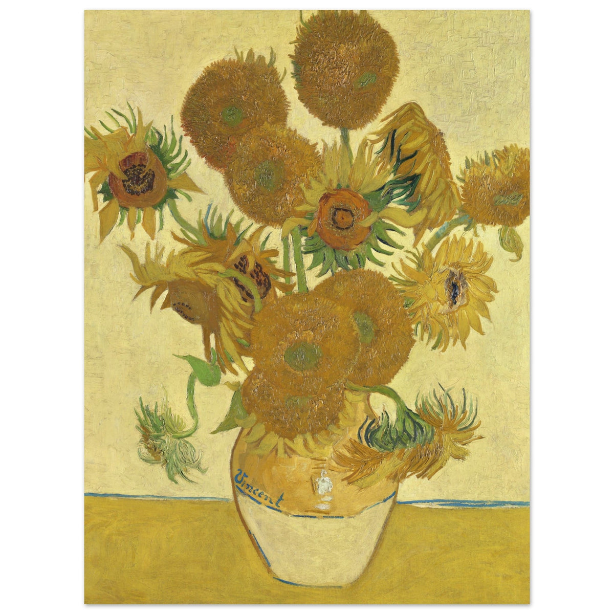 Poster Vincent van Gogh - Zonnebloemen (1888)  - 30x40 cm - Geel