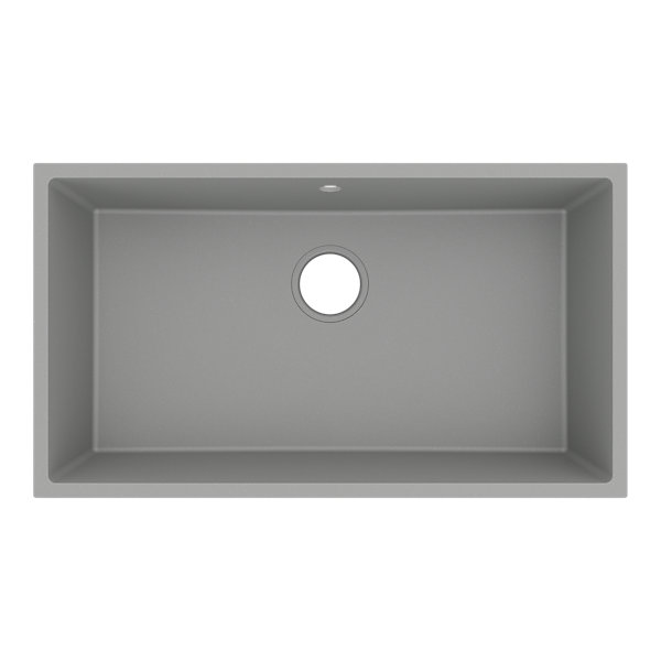évier de cuisine en composite de quartz gris 1 bac à encastrer GoodHome Sorrel