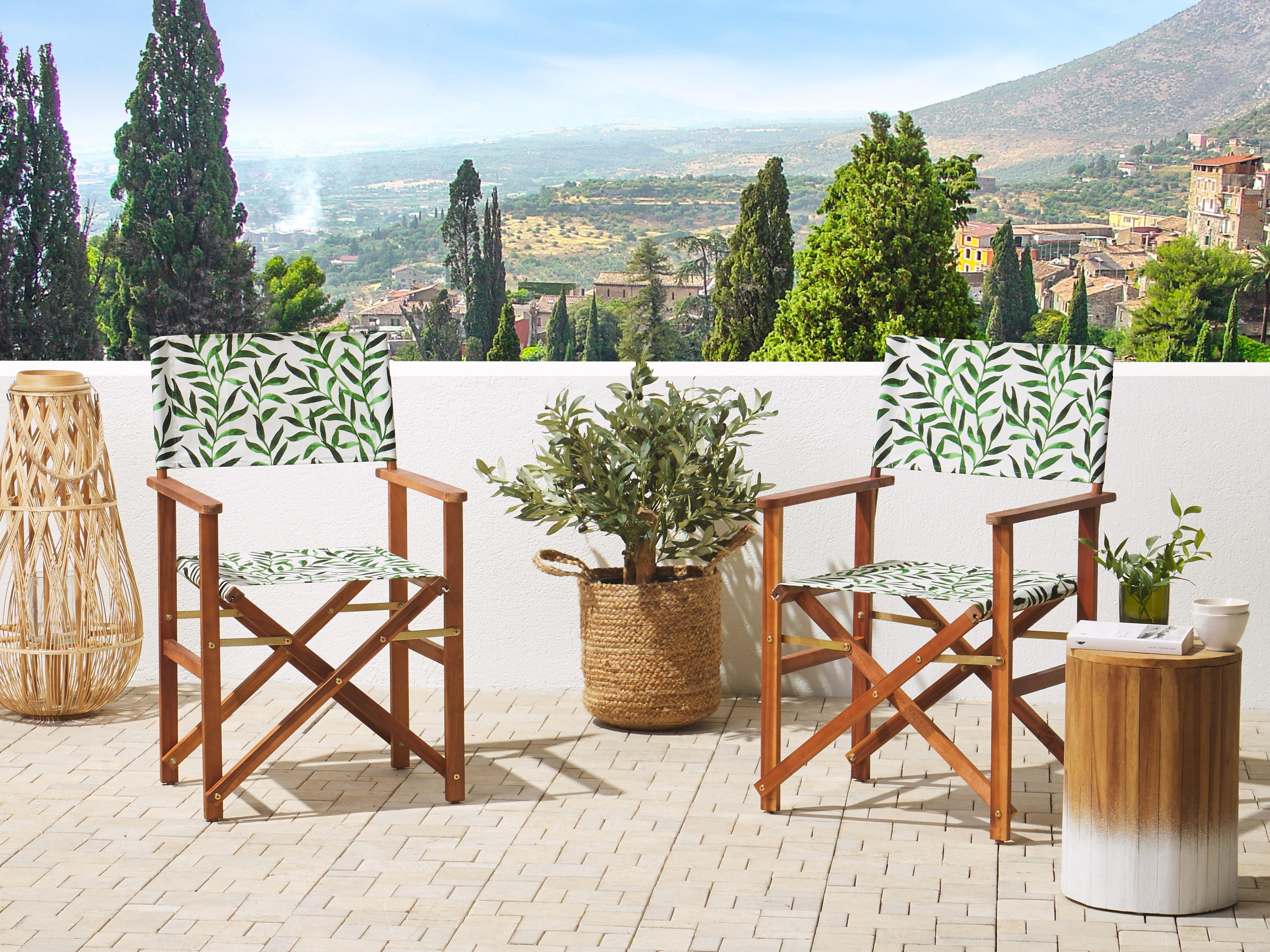 Set of 2 Garden Chair Replacement Fabrics CINE White
