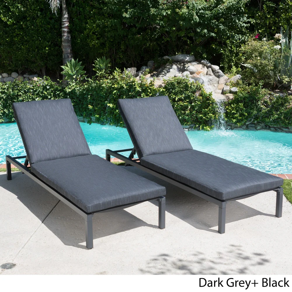 Navan Outdoor Chaise Lounge (Set of 2) by Christopher Knight Home
