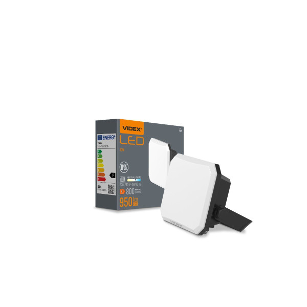 Naświetlacz halogen FLOODczarny LED 10W 800lm biały neutralny IP65 Videx