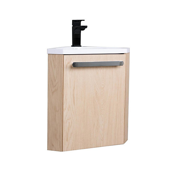 Ensemble lave-mains d'angle suspendu SKINO avec robinet noir