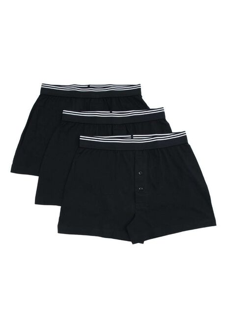Mens 3pk Black Loose Fit Boxers