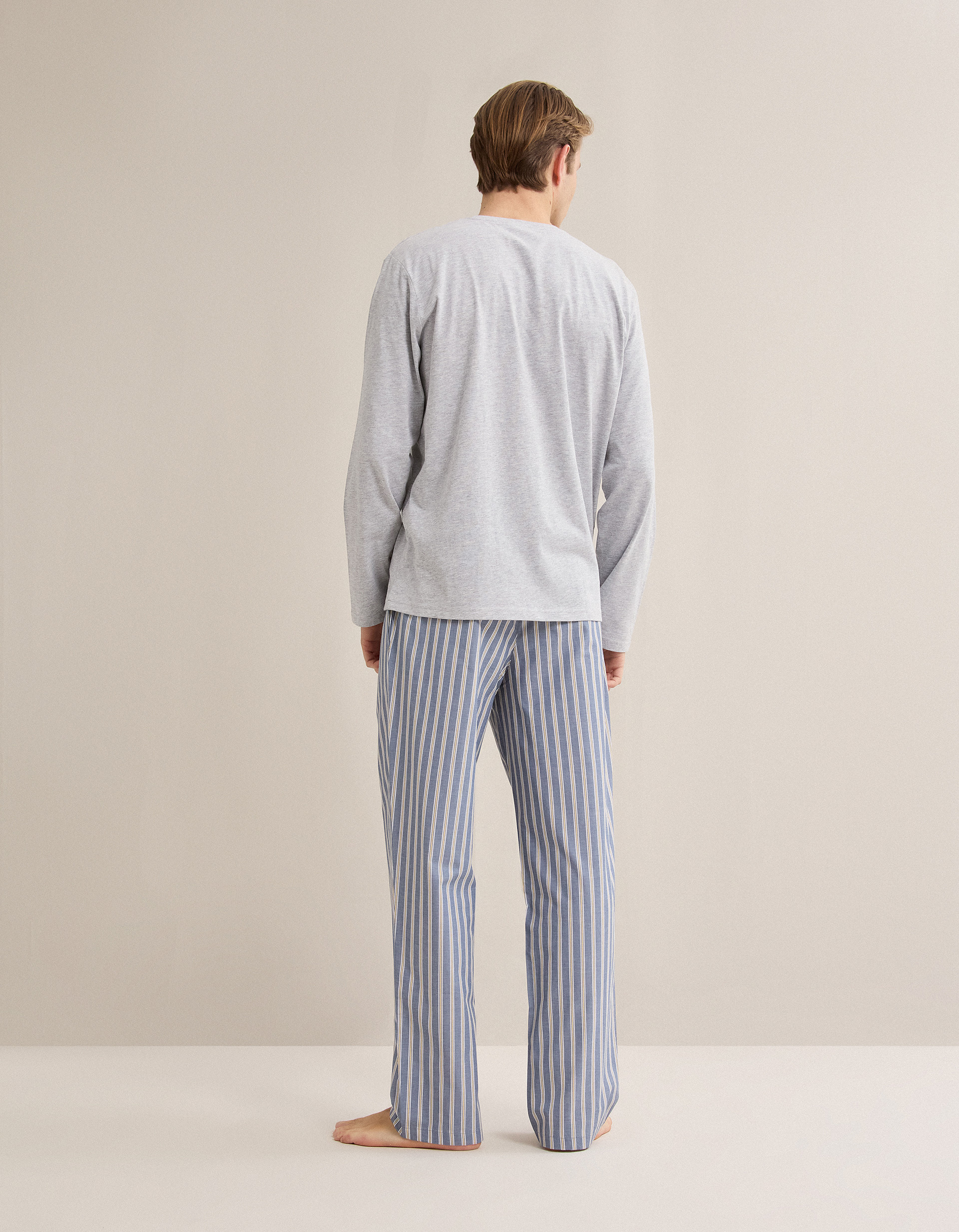 Pijama Riscas, Homem, Cinzento Claro