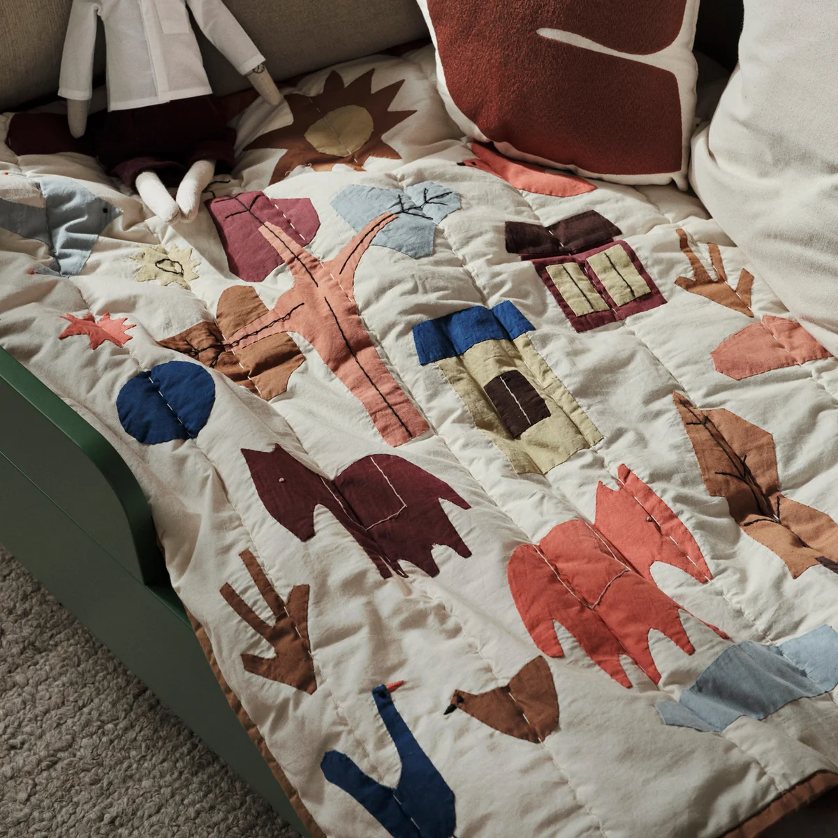 Ferm Living - Village Steppdecke 110 x 80 cm, multicolor