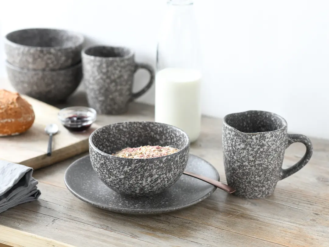 Geschirrset 16-teilig Granit