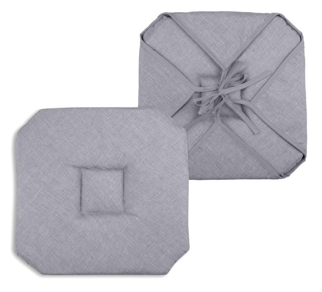 - Galette de chaise italienne et unie polyester gris clair 40x40 cm