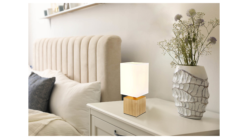 Lampa stołowa Valentino drewniana brązowa