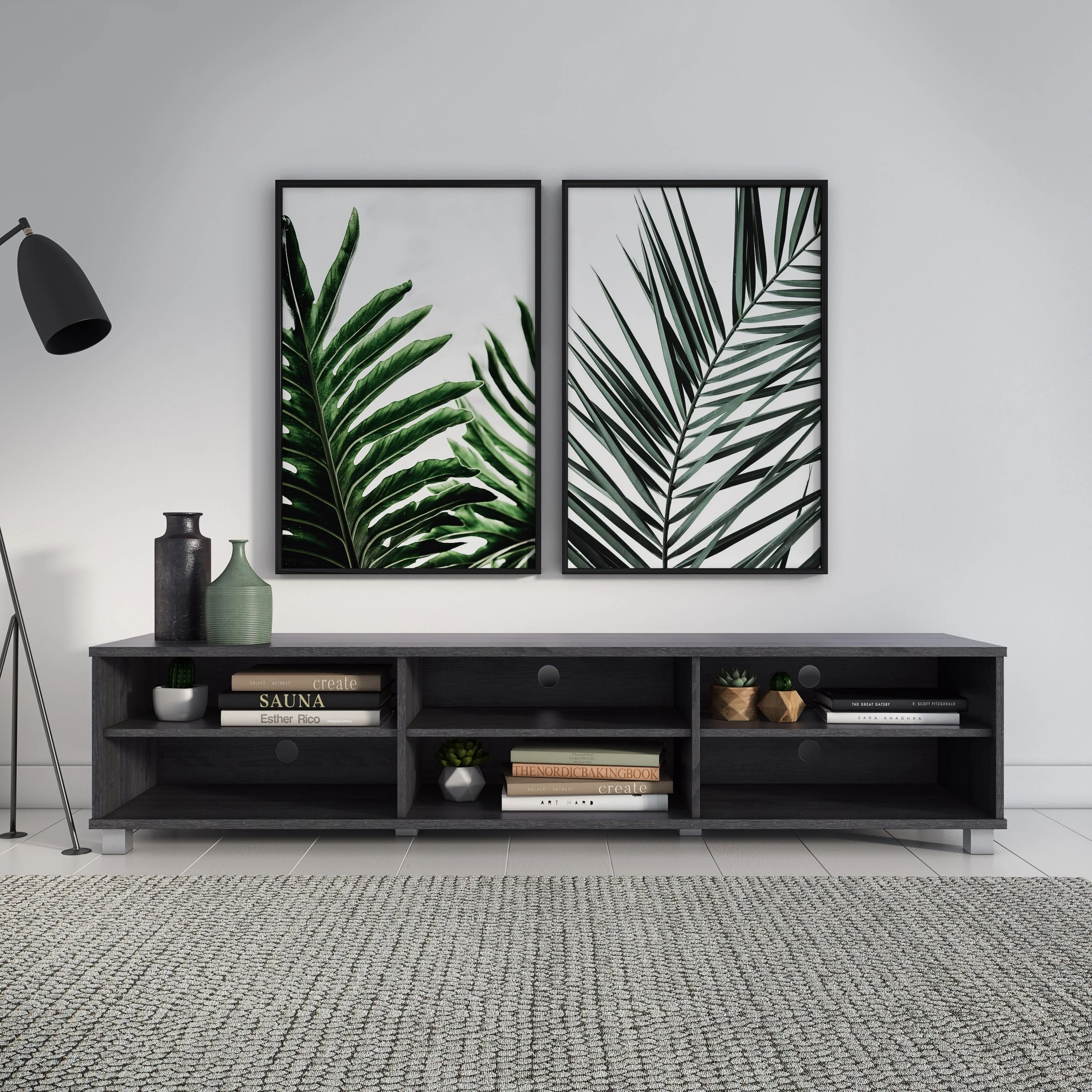 Hollywood Low Profile Modern TV Stand, for TV's up to 85