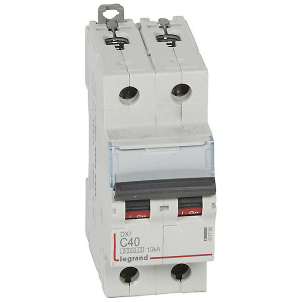 407788 Disjoncteur Bipolaire 40a - 2p Courbe C - 6/10ka - à Vis - Legrand Dx3